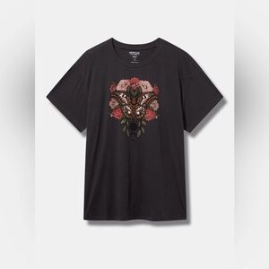 Torrid Sparkle Moth Relax Fit Heritage Jersey Crew Tee in Black Size 0-12 Large